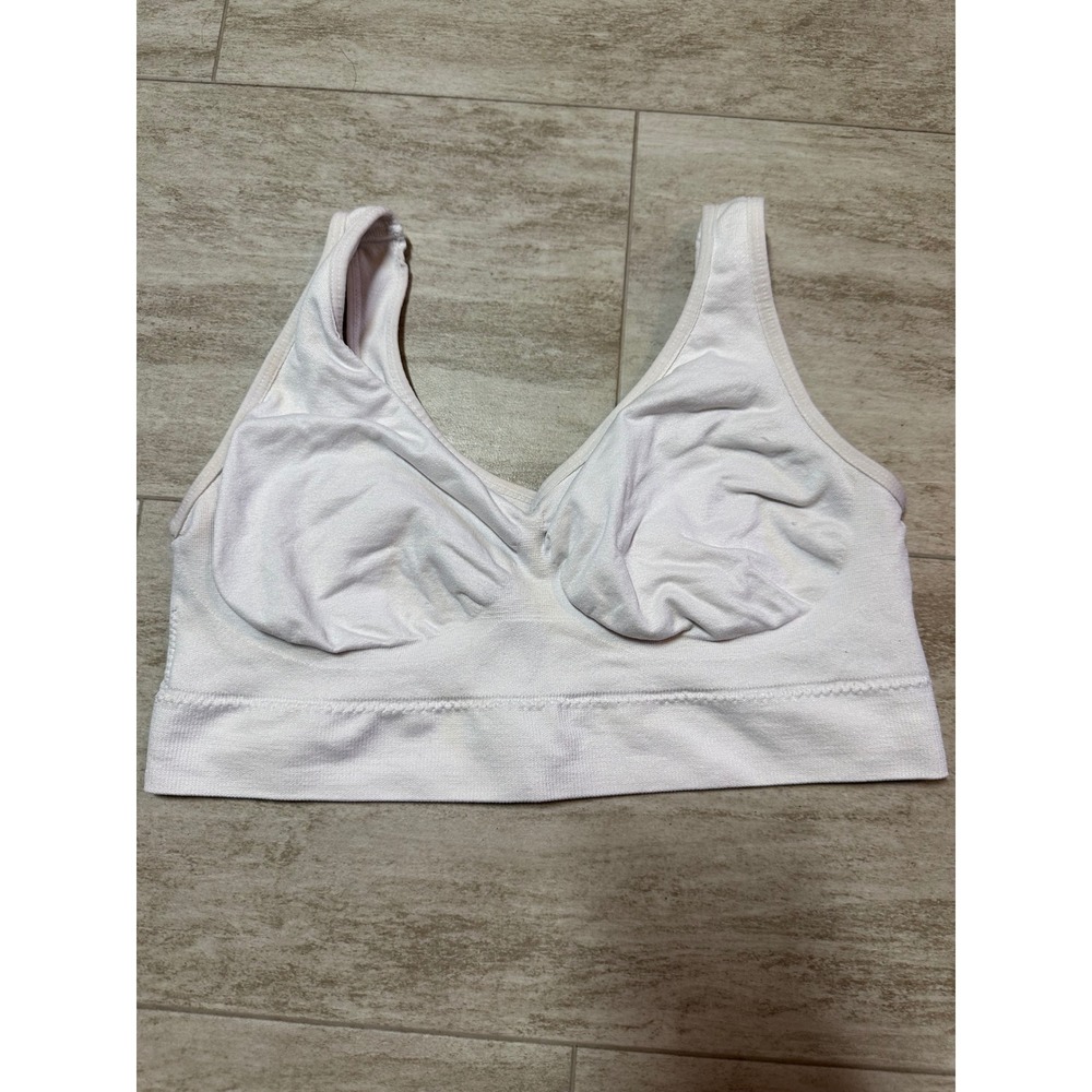Zone Pro Sports Bra Womens 1X White Seamless Bralette Athleisure Comfort Stretch